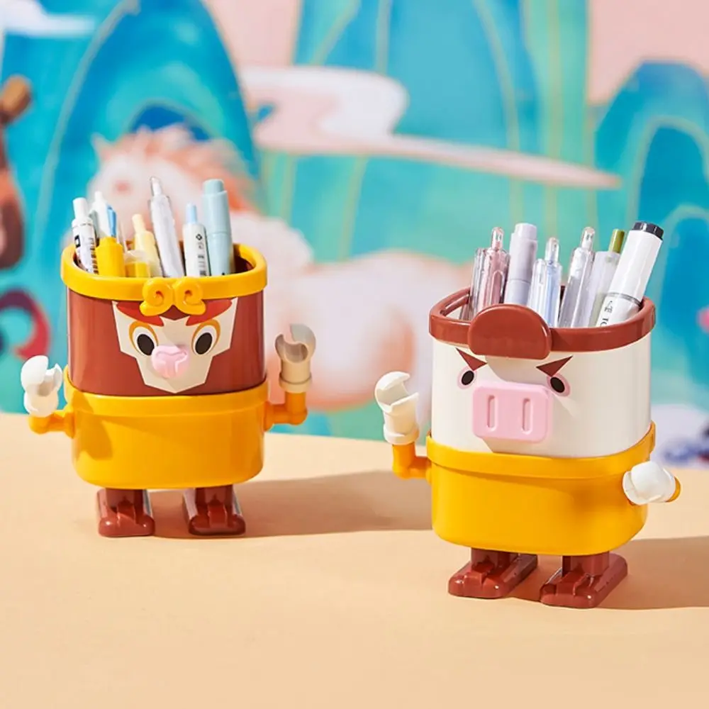 고급스러운 서쪽으로의 여행 펜 홀더 대용량 만화 펜 컨테이너 세트 단단히 플라스틱 메이크업 브러쉬 홀더 사무실