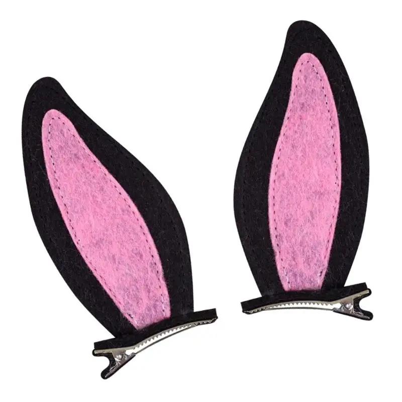 

31BB 2pcs Double Rabbit Hair Clip For Family Matching Practical Felts Hair Accessories Cartoon Hairpin For Sports Outings