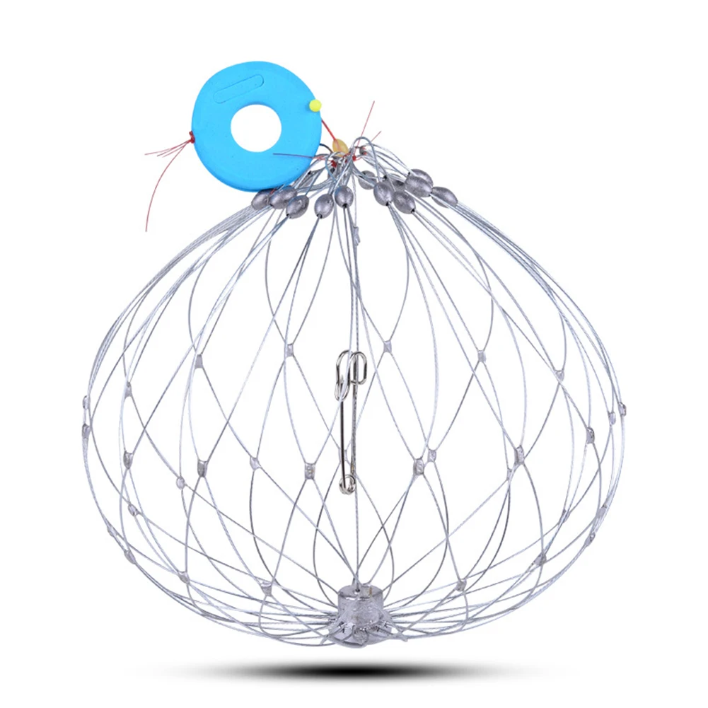 

Автоматическая складная рыболовная ловушка-сеть для крабов из стальной проволоки, гладкая, устойчивая, для рыбалки на открытом воздухе, рыболовные принадлежности