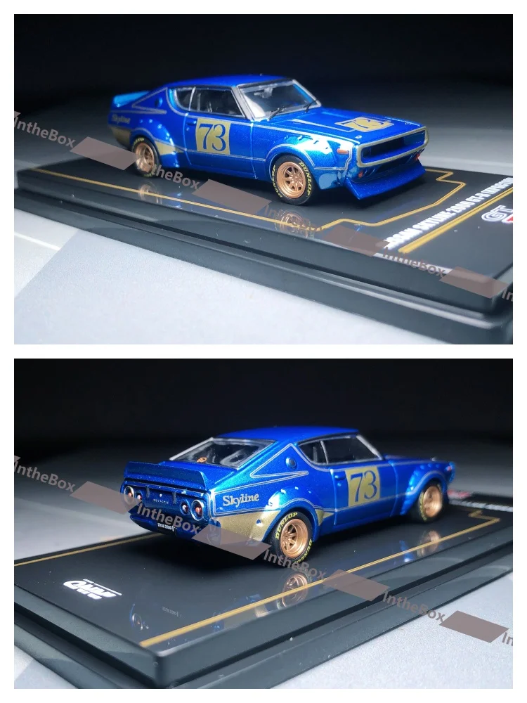 Inno64 1/64 Skyline 2000 GT-R KPGC110 Racing Concept Blue Diecast Model Car Collection Limited Edition Hobby Toys