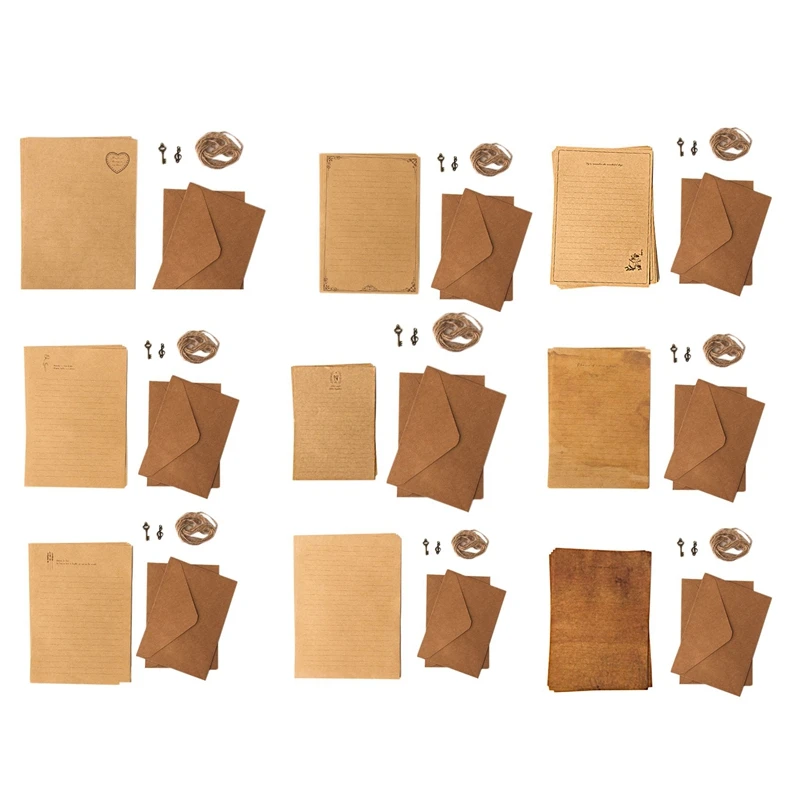 12 Pcs Vintage Kraft Paper Writing Paper European Style Paper For Letter Writing Letter Paper Stationery