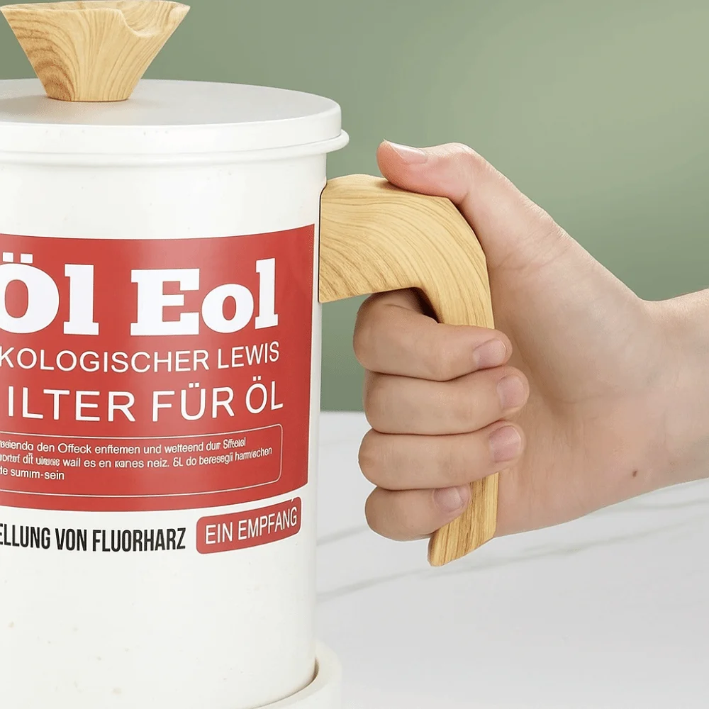 

Fine Mesh Cooking Oil Storage Can Heat-Resistant with Lid Oil Filter Container Ergonomic Handle with Strainer Oil Filtration Can