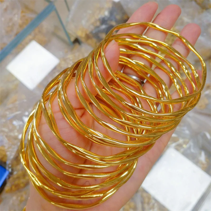 14K Gold Plated Stainless Steel Mobius Strip Bracelet, Women Elegant Twisted Closed Bangle Daily Party Jewelry