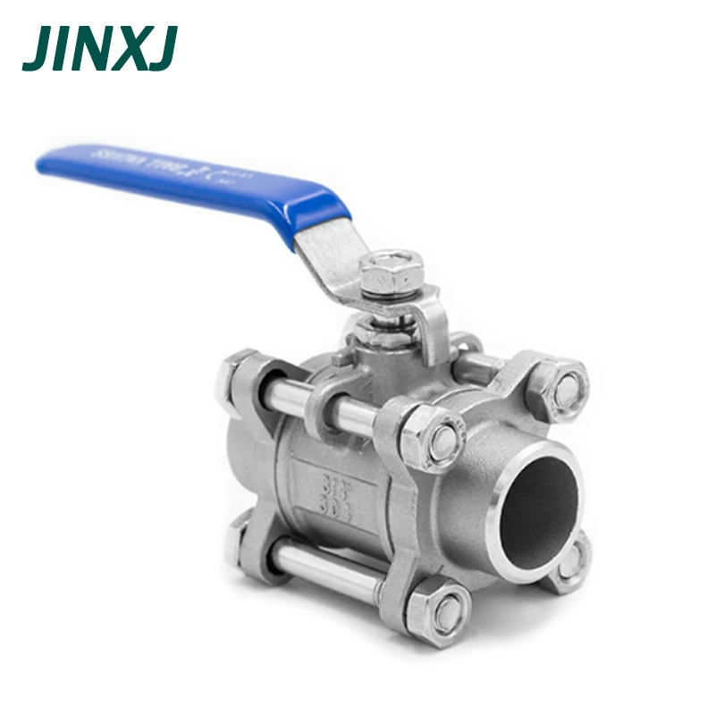 304 Stainless Steel Three Piece Ball Valve 1/2 3/4 Screw Thread Internal Thread Water Pipe Welding Valve Switch DN20 25 32 65 80