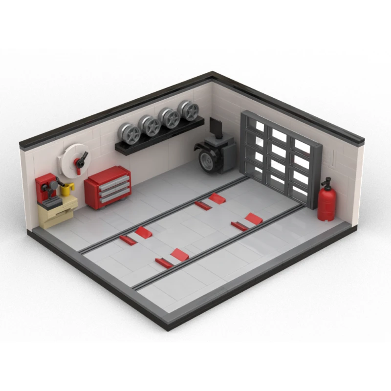 

Набор строительных блоков MOC для автомастерской/гаража: реалистичная диорама для хобби и коллекционеров