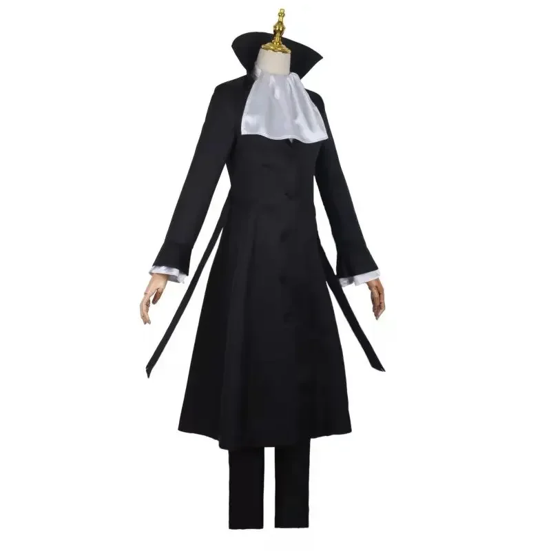 Ryunosuke Akutagawa Cosplay Bungo Zwerfhonden Kostuum Trenchcoat Man En Vrouw Zwart Uniform Pakken Unisex Pruik Accessoires