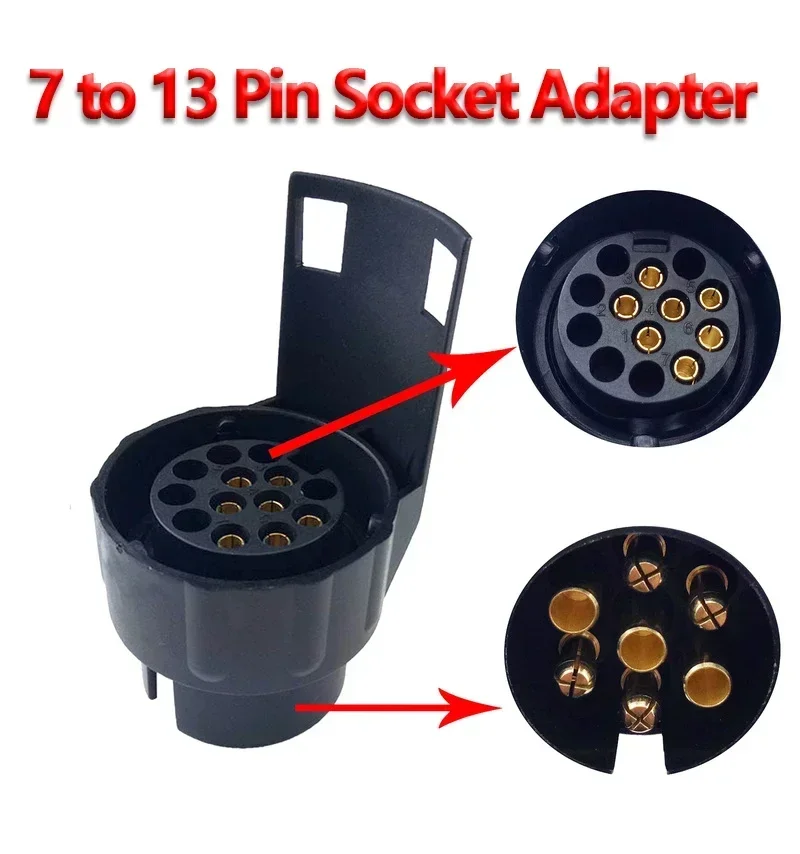 7 To 13 Pin Trailer Connector 12V Towbar Towing Plug Adapter RV Accessories Durable Waterproof Plugs Socket Adapter Protects