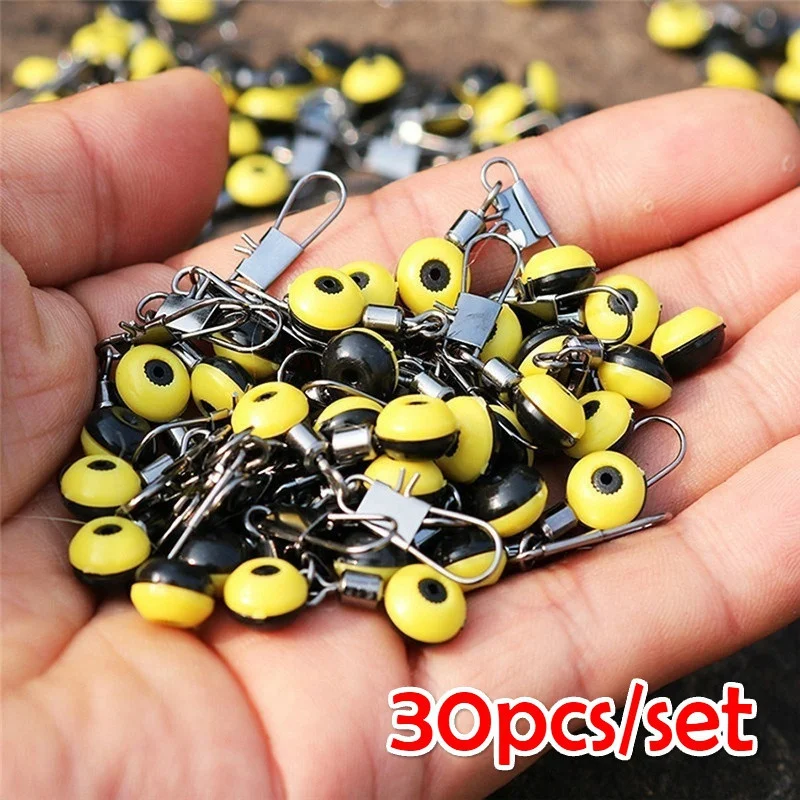 30pcs/set Fishing Float Bobber Stops Space Beans Connectors Sea Saltwater Fishing Tools Equipment Plastic Metal NEW SET