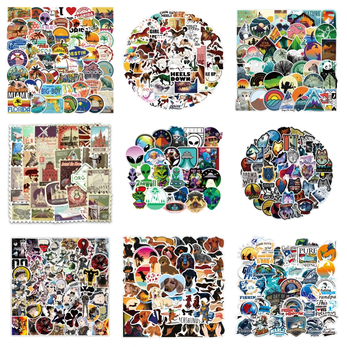 10/30/50PCS Cartoon Supernatural Stickers Series Alien UFO Graffiti Phone Notebook Helmet Laptop Suitcase Decoration Wholesale