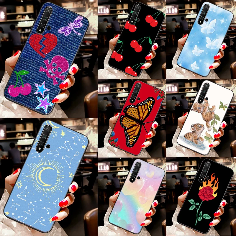 Чехол Cherry Pop Butterfly Burning Love для Huawei Nova Y70 Y91 Y90 Y60 Y72 Y61 12s 12i 9 10 SE 11i 8i P20 P40 P30 Lite P60 Pro