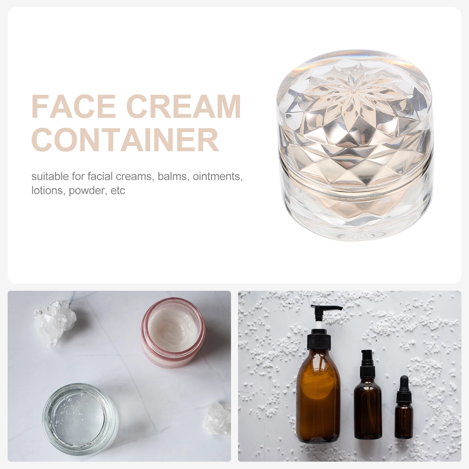 4pcs Dual Layer Cream Jars Empty Refillable Face Containers Face Cream Container Portable Travel Toiletry Sample Bottles