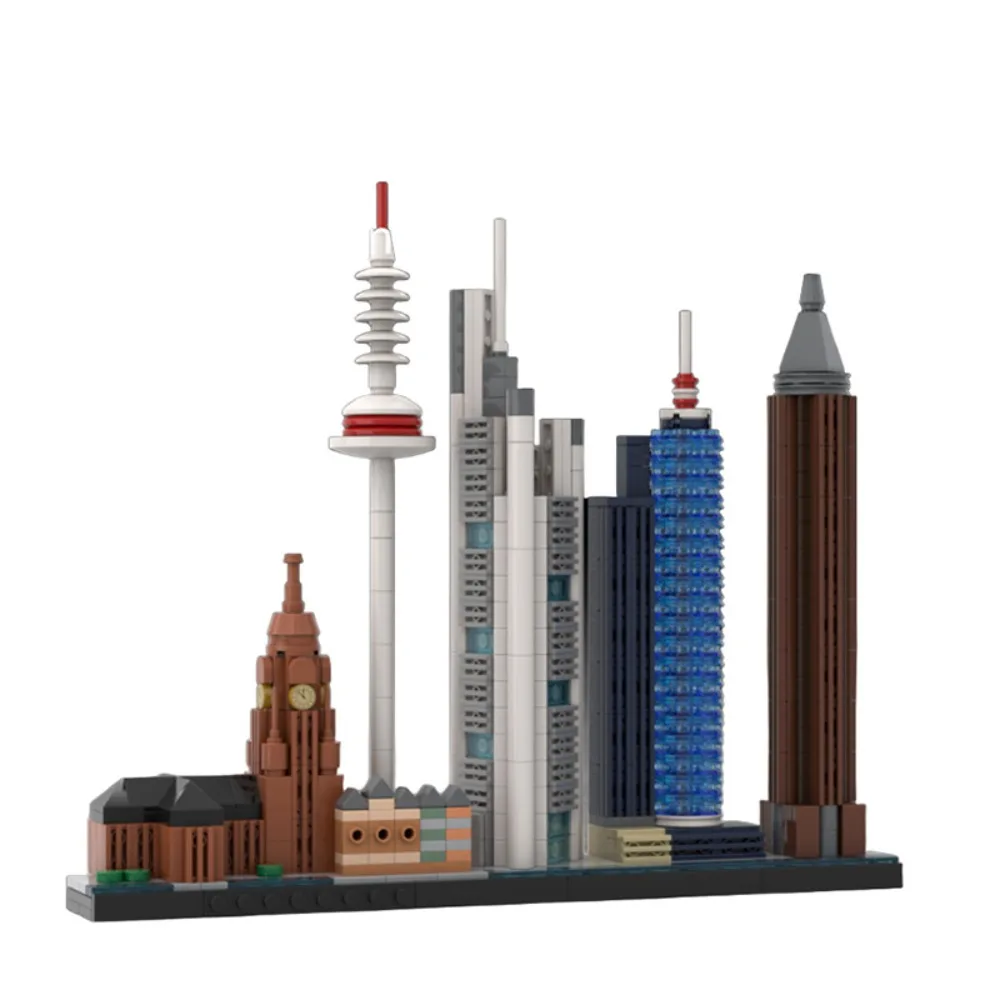 

MOC 812PCS Frankfurt am Main Skyline Building Blocks Assembly City Skyline House Street Landscape Bricks Toys Festival Gifts