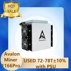 Usado avalon a1166pro 78t 81t ± 10% sha256 asic miner btc bch máquina de mineração avalon mineiro canaan mineração SHA-256