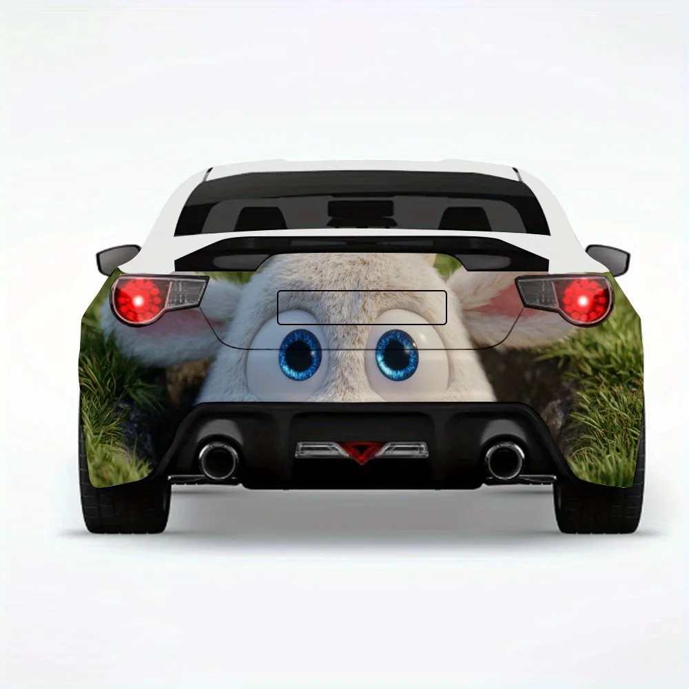 

Curious Cartoon Calf Peeking Through Hole Car Sticker,Vinyl Decal for Car Rear, Waterproof Self-Adhesive Vinyl Stickers for Vehi