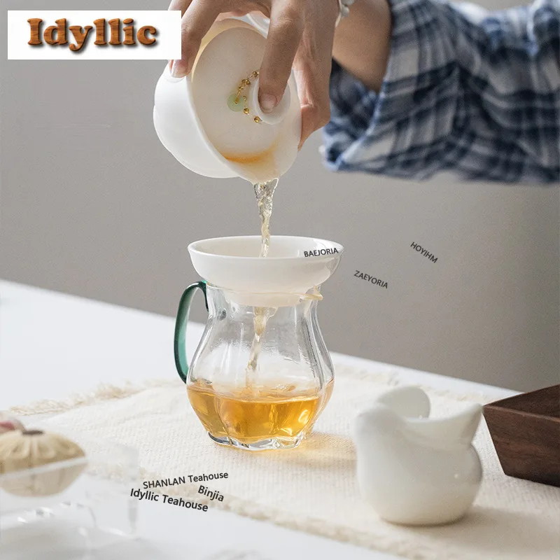 White Porcelain Jade Rabbit Tea Separator Infusor Antique Tea Strainer Dispenser Household Tea Brewing Tea Filter Cha Collection