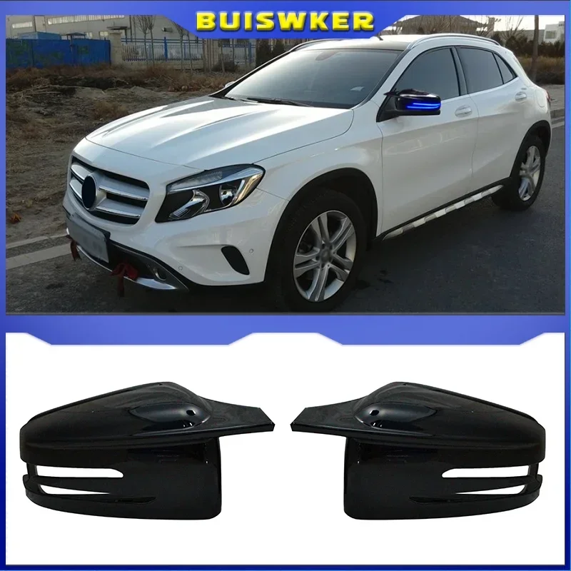 

2pcs Car Styling Black Car Side for Mercedes Benz W176 W246 W204 W212 W221 C117 X204 X156 Mirror Cover Caps Carbon Fiber Pattern