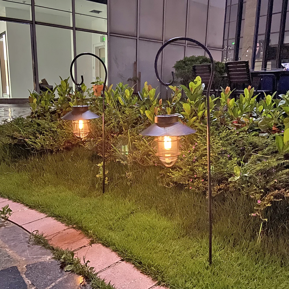 Portable Outdoor Yard Chandelier Light Solar Retro Outdoor Camping Lamp Retro Camping Lantern Waterproof Vintage for Patio Decor