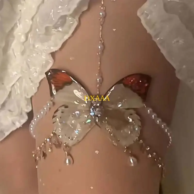 DXAA多層真珠女性用レグチェーンベルト太もものチェーンダンスプロムパーティーとコスプレアクセサリー