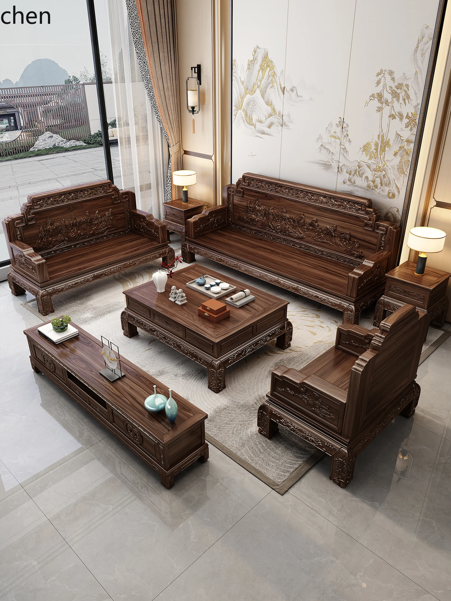 ZML rosewood sofa winter and summer living room furniture