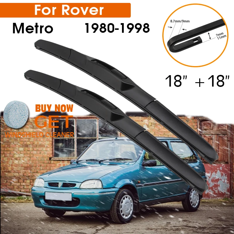 

Car Wiper Blade For Rover Metro 1980-1998 Windshield Rubber Silicon Refill Front Window Wiper 18"+18" LHD RHD Auto Accessories