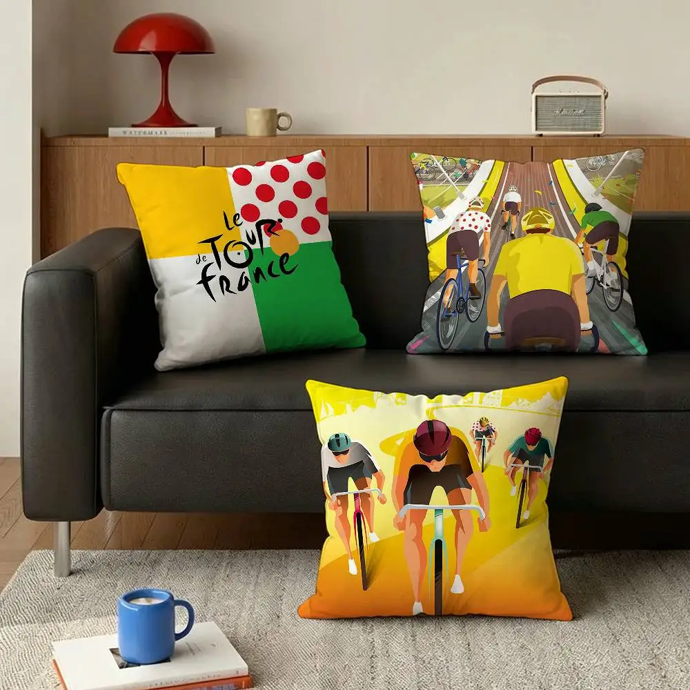 Tour De France Bike Bicycle   Various Sizes Square Pillow Case For Car Home Bedchamber Decor