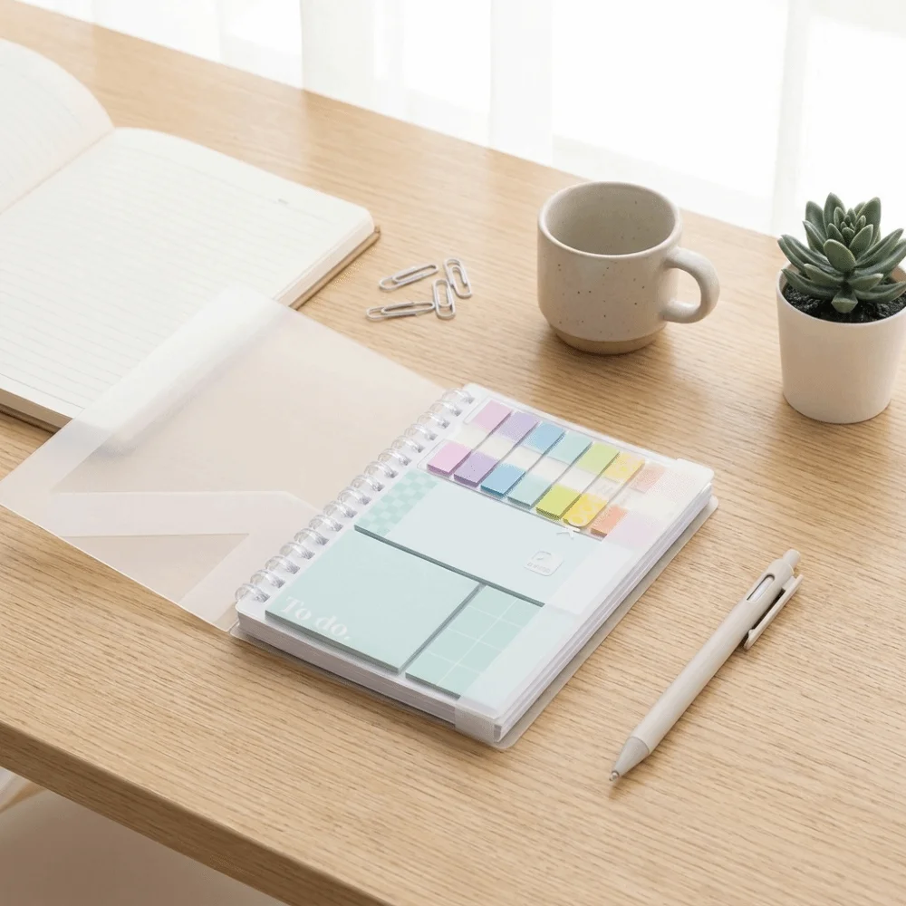 Loose-Leaf Memo Pads Morandi Color Adhesive Expanding Sticky Notes Double-Sided Soft Coil Reusable Repositionable Index Tabs