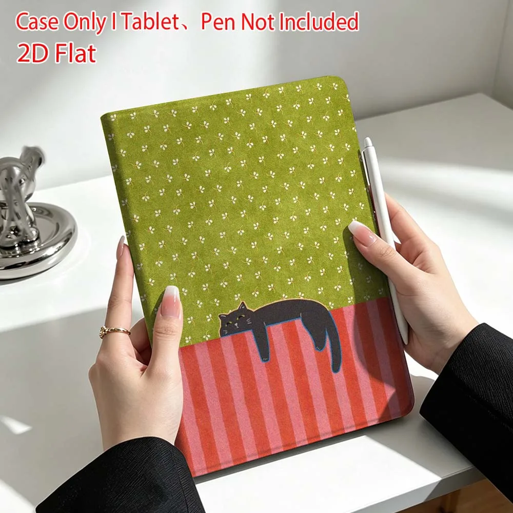 Cat stripe pattern For Lenovo Xiaoxin Pad Pro Tab P12 P11 11 13 11.2 inch K11 Plus Pen Tray Tablet Case Soft