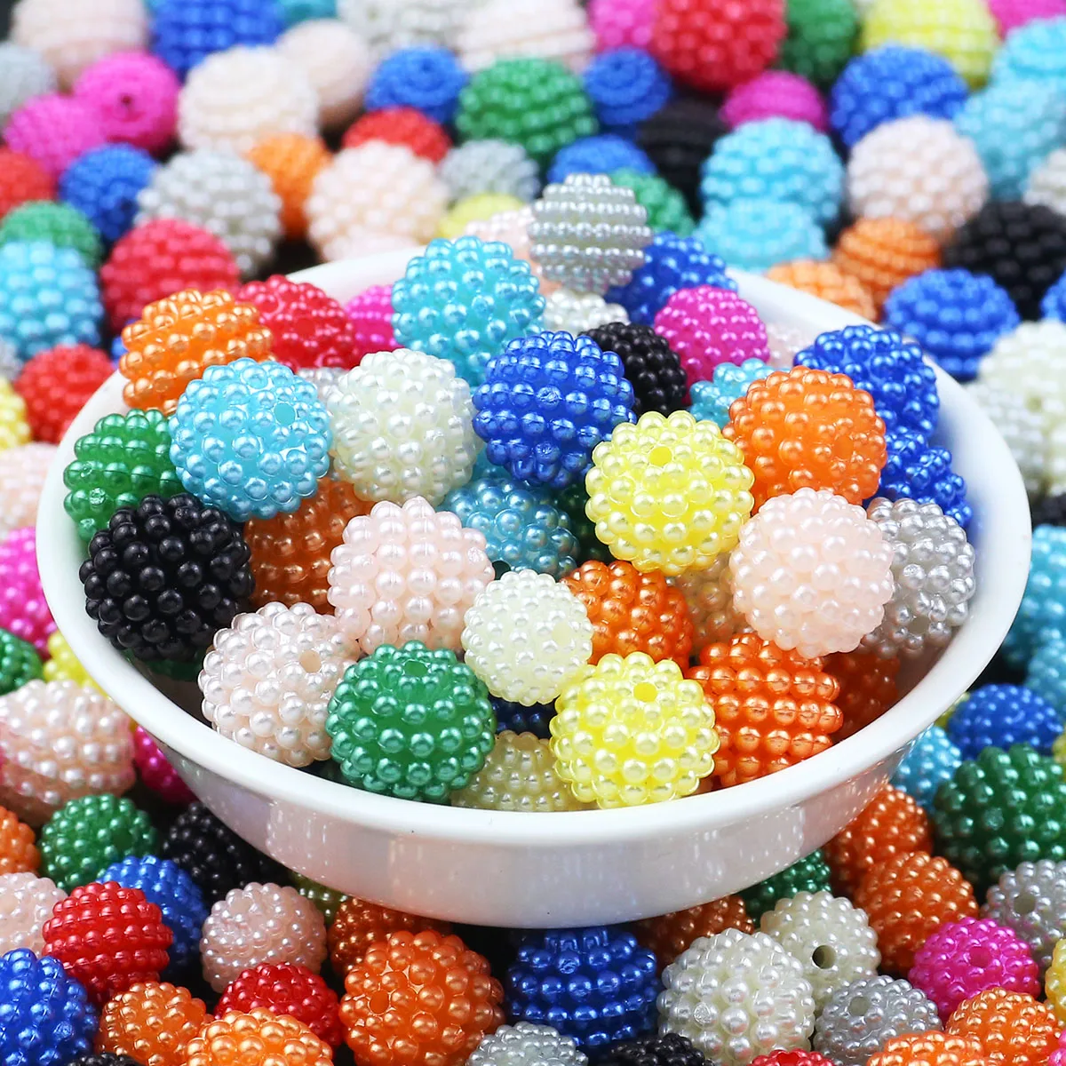 10mm 50pcs White Green Blue Acrylic Ball Round Spacer Loose Beads for Jewelry Making Bracelet Neckalce DIY findings Accessories