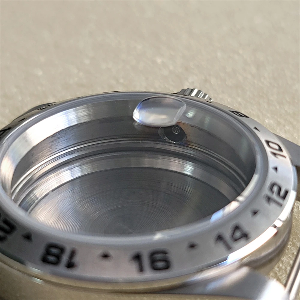 39MM Steel Case Magnifying Glass Watch Shell Cover Accessory for NH34/35/36 Movement
