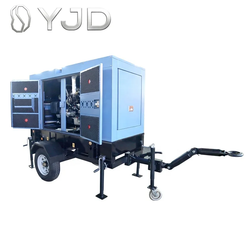 Low-Noise Silent Diesel Engine AC 3 Phase 60kva 60kw Trailer-Type Generator Set for Construction Projects 60hz 50hz