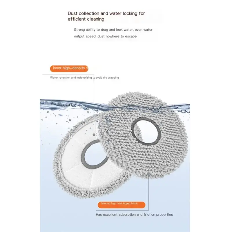 AS60-For DJI Romo S/A/P For Robot Vacuum Cleaner Replacement Kit Includes Main Brush, Side Brush, Filter& Microfiber Cloths