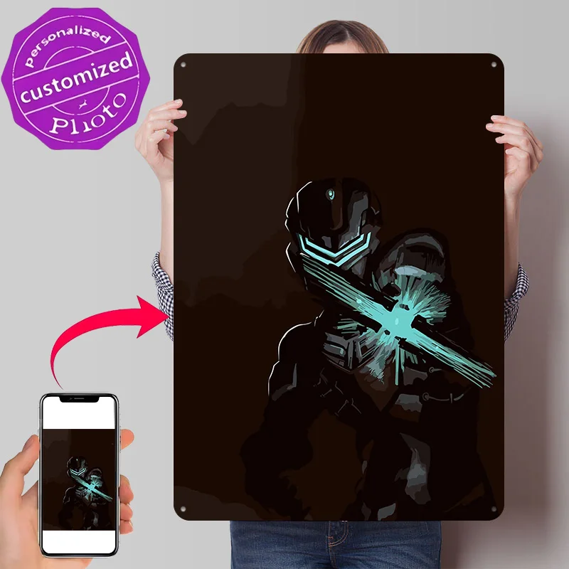 Dead Space Galaxy Game Personalized 3D Textured Metal Poster Wall Art Tinplate Sign for Vintage Decor Living Room Decoration