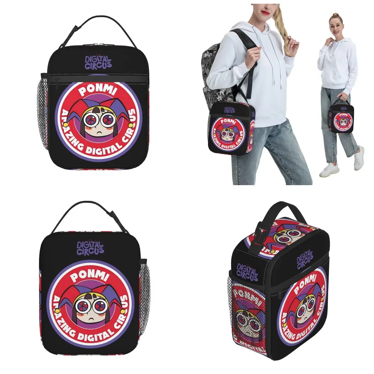 Insulated Lunch Bags PONMI CIRCLE EMBLEM THE AMAZING DIGITAL CIRCUS Product Food Box Unique Cooler Thermal Bento Box For School