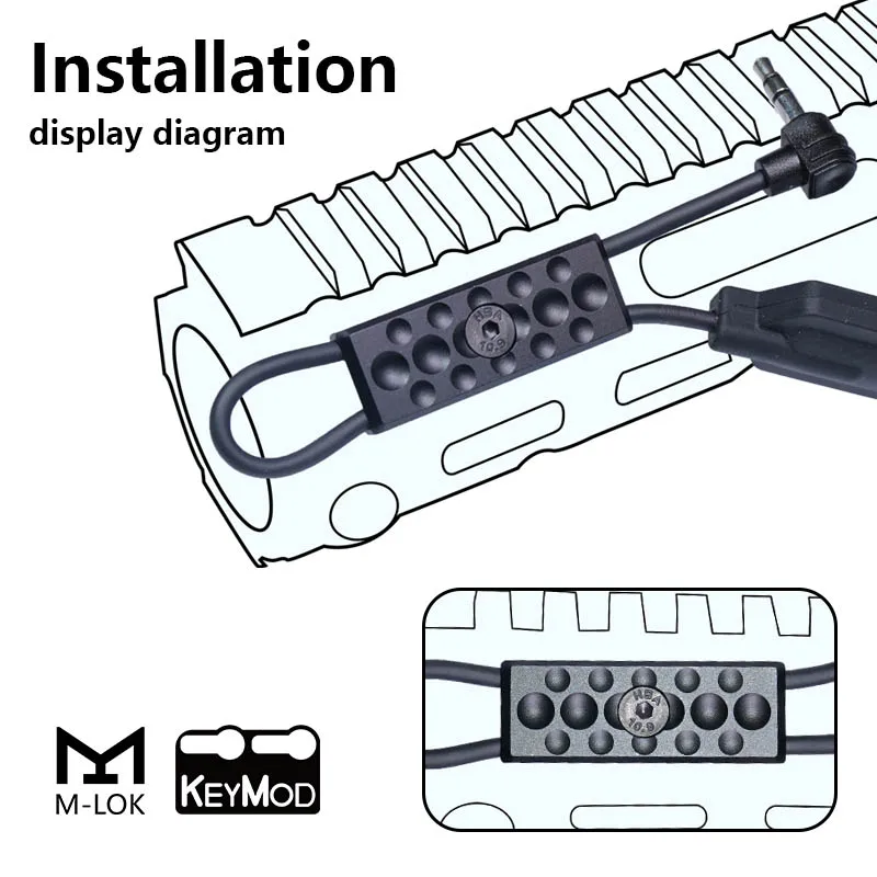 Metal Tactics Wire Guide Pressure Remote Switch Mlok Keymod System Laser Flashlight Cable Management Airsoft Weapons Accessories