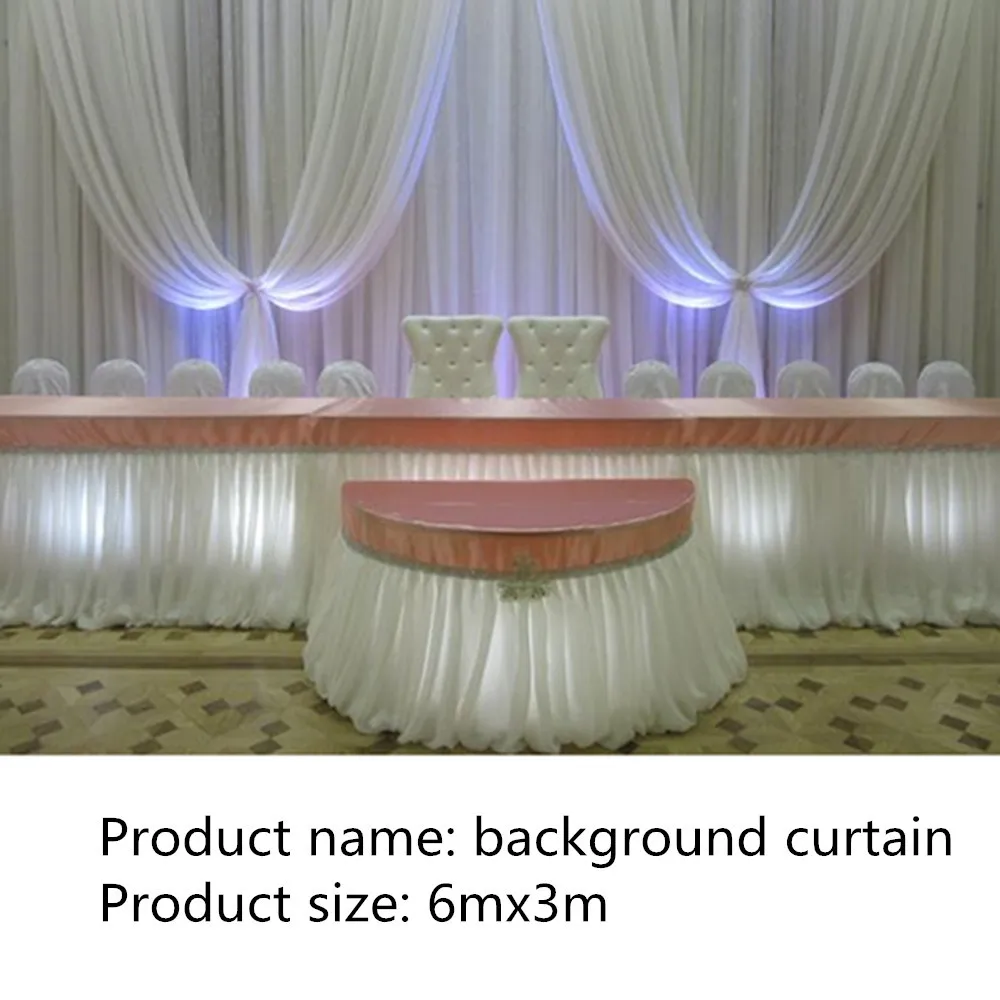 Backdrop Swag for Event Party Decoration, Wedding Drapery, Small Table Skirt, Gold, Customized, 3m X 6m (10ft X 2 Ft)