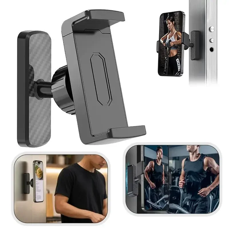 Magnetic Gym Phone Mount 360° Rotation Universal Lazy Phone Holder Handsfree Stand For Gym Car Kitchen Multi-scene - view 4