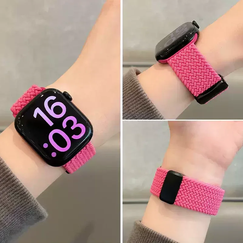 Nylon Band For Apple Watch Strap 44/46mm 45mm 42mm magnetic buckle Bracelet iWatch series se 12 11 10 7 5 6 8 9 Ultra 4 3 49mm