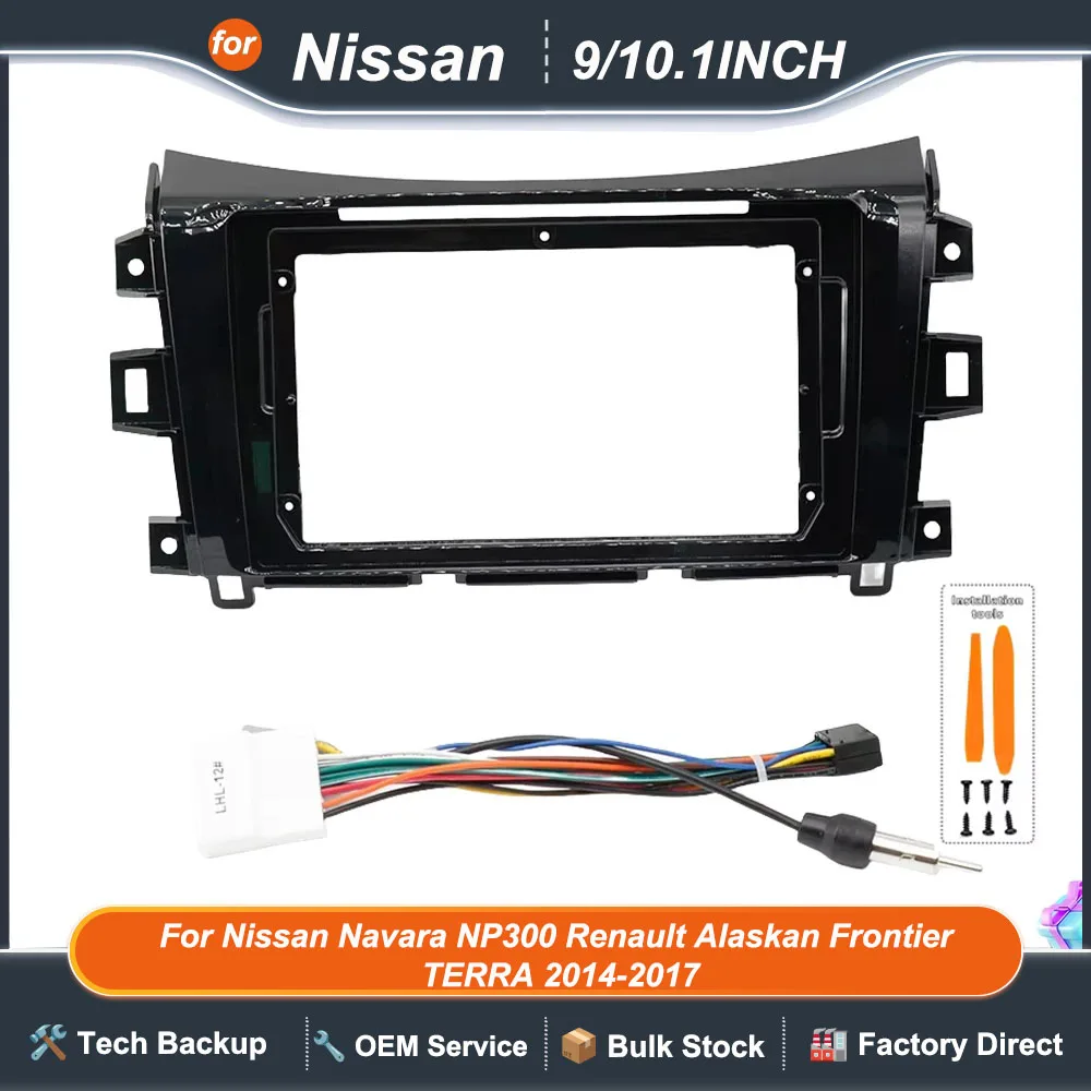 For Nissan Navara NP300 Renault Alaskan Frontier TERRA 2014-2017 9 10.1inch Car Radio frame Dash Kit Dashboard Trim Frame Stereo