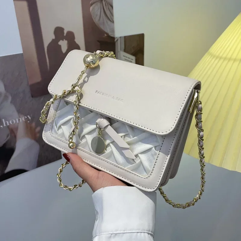 

2025 SS Women's Cube-Messenger Bag Saffiano Leather Gold-Chain Airframe Solar-System Print Durable Free Shipping