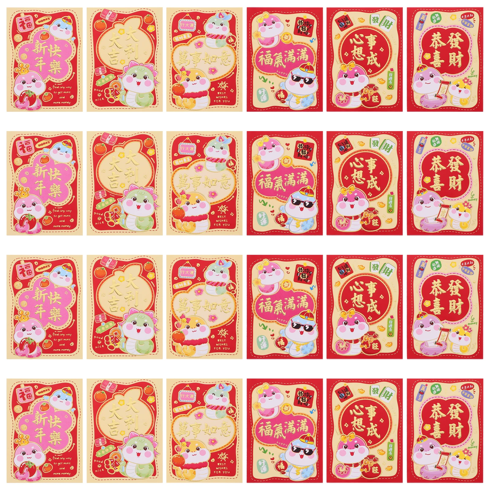 

36pcs Cartoon Design Chinese New Year Lucky Money Envelopes Cash Envelopes for Gifts Spring Festival