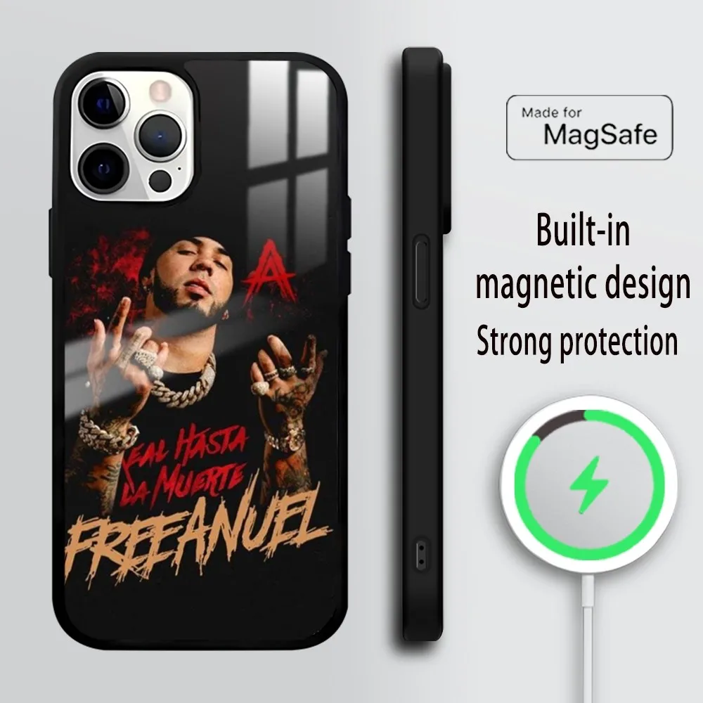 Anuel AA Real H-Hasta La M-Muerte Phone Case For iPhone 16 15 14 13 12 11 Pro Max Plus Mini Mirror Wireless magnetic case