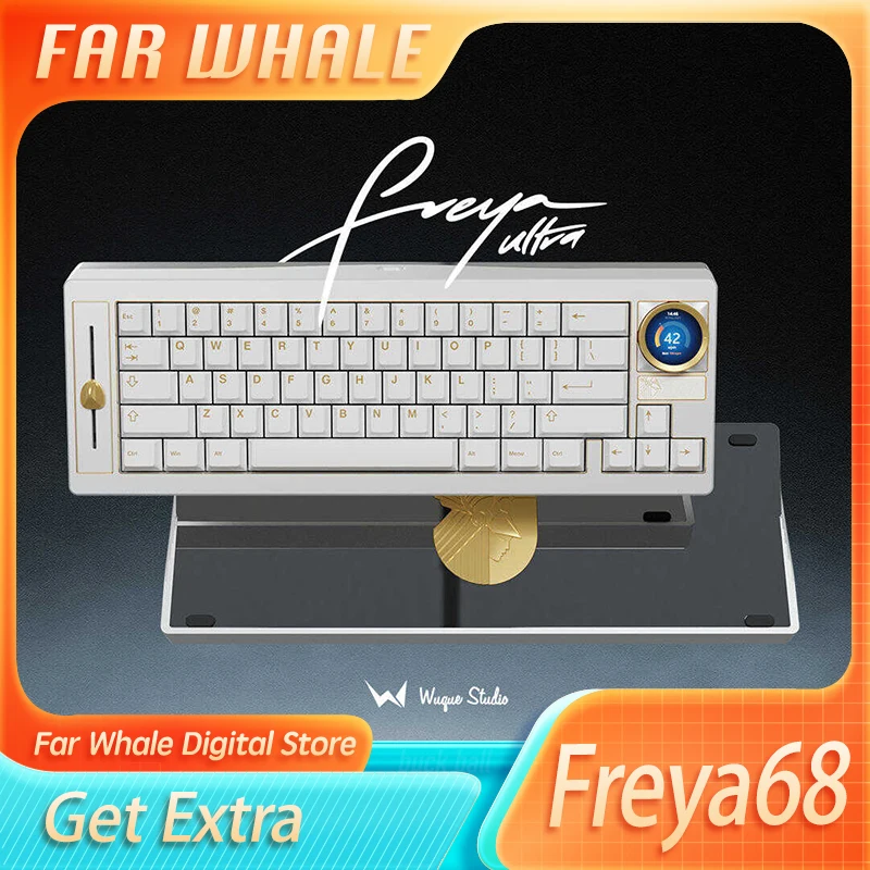 Wuquestudio Freya68 Mechanical Keyboard Customized Kit Three Mode Touch Screen Rgb 68 Key Keyboard Kit For Gamer Office Gifts