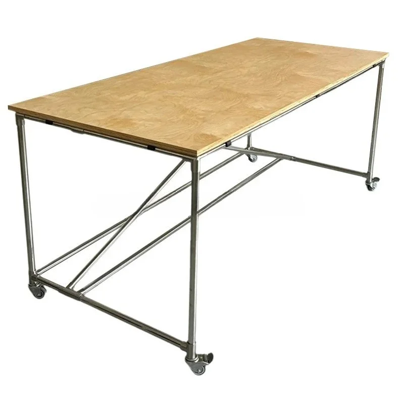 Ocean plate writing desk calligraphy painting table household desk stainless steel computer table modern simple workbench