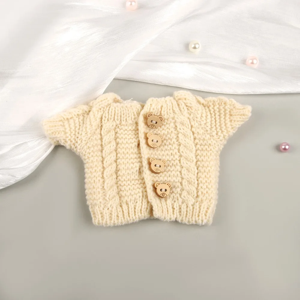 Mini Knitted Sweater for 20CM Dolls Fashion Casual Doll Sweater DIY Handmade Clothes DIY Dress Up Doll Accessories