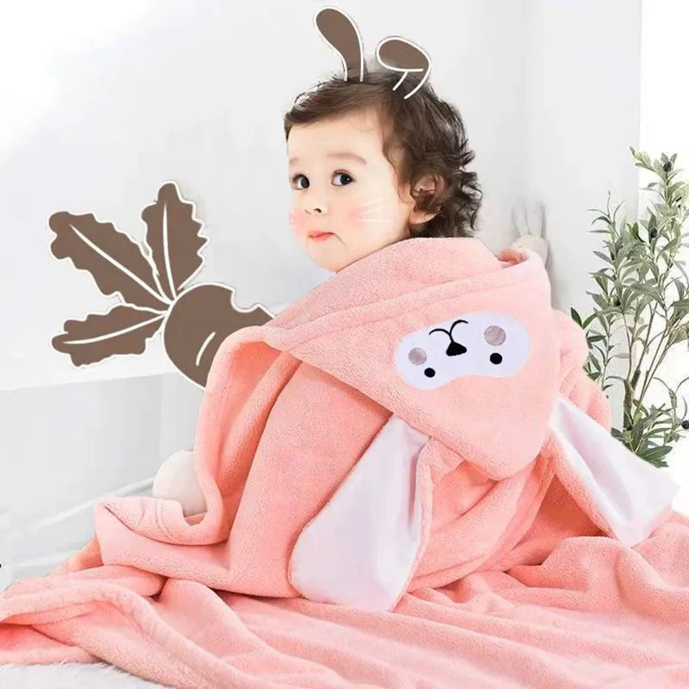 Ultra Soft Hooded Baby Towel Cartoon Kids Bath Towel with Cute Hood for Babies Toddlers Infants 70*140cm/ 28*55in