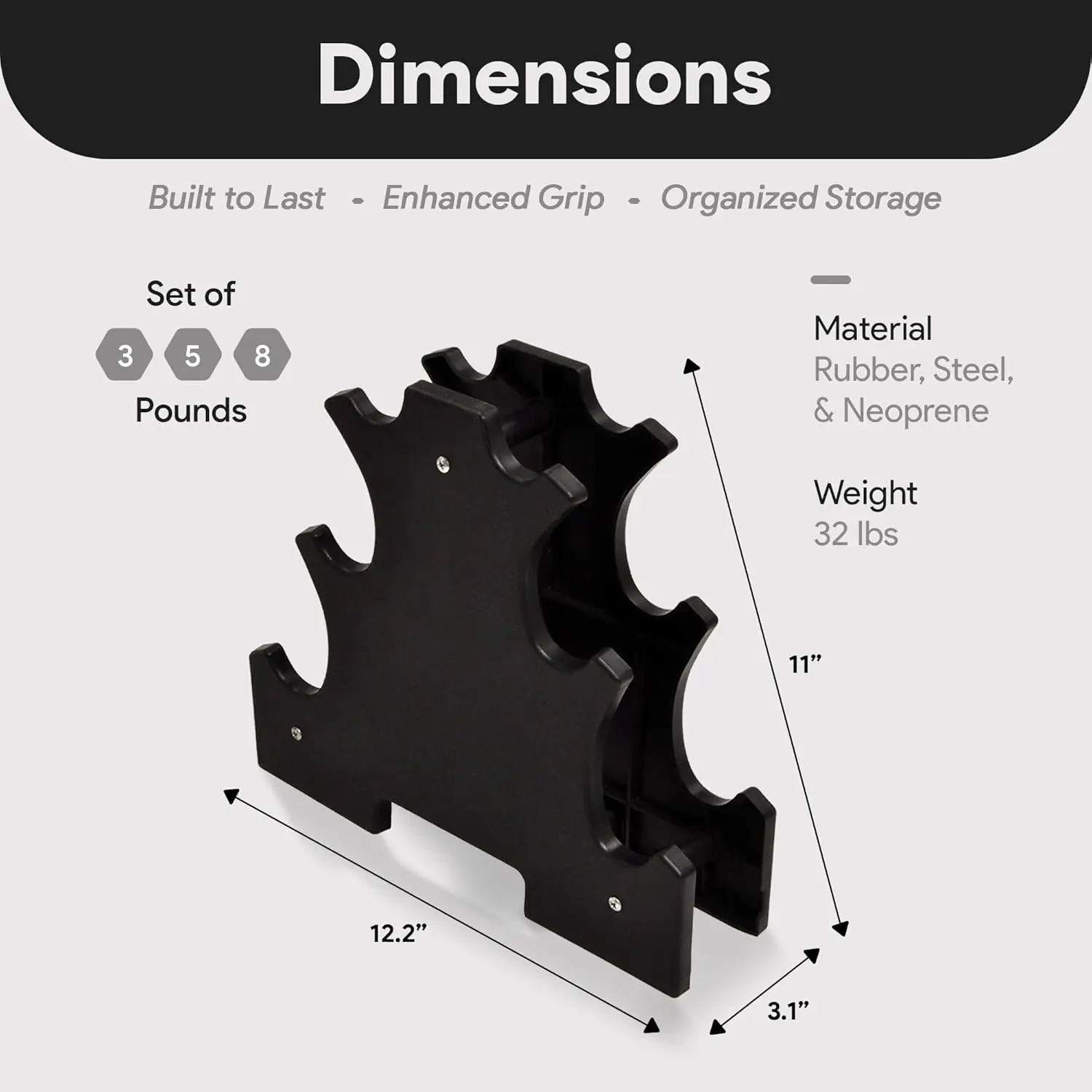 Hex Dumbbell Set with Stand 5