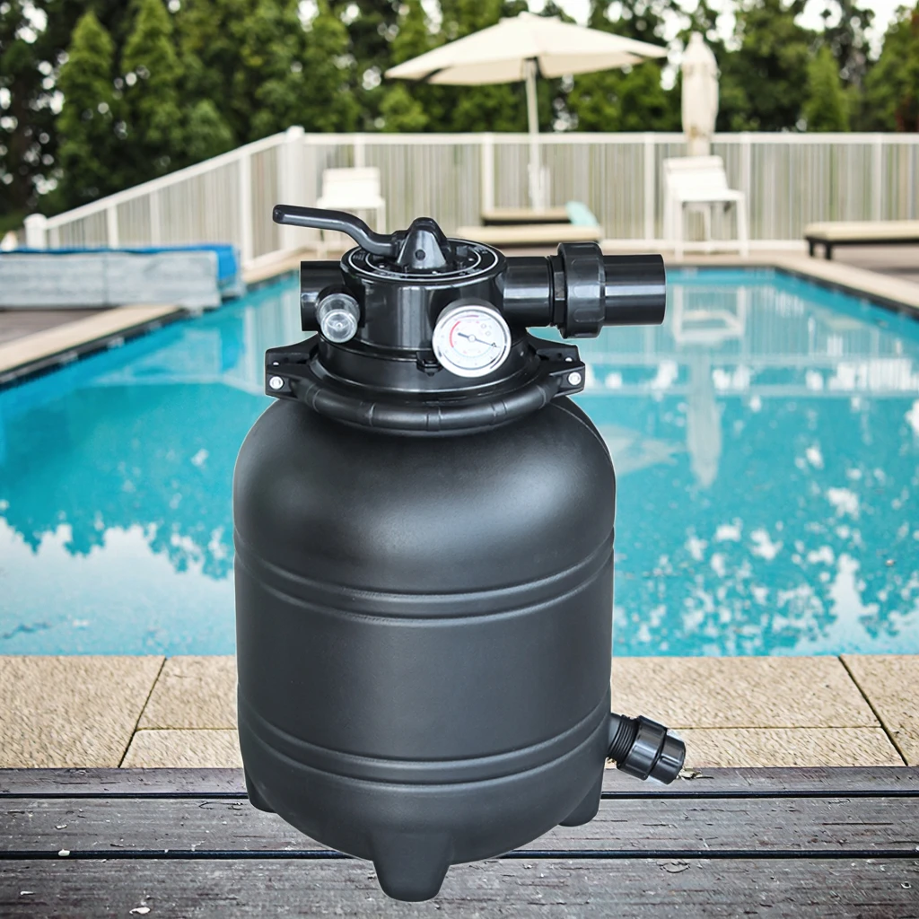 

Pikes Brand Top Mount Plastic Sand Filter For Swimming Pools 4-Way Valve Pool Filter For Small Home Use Pool Customize