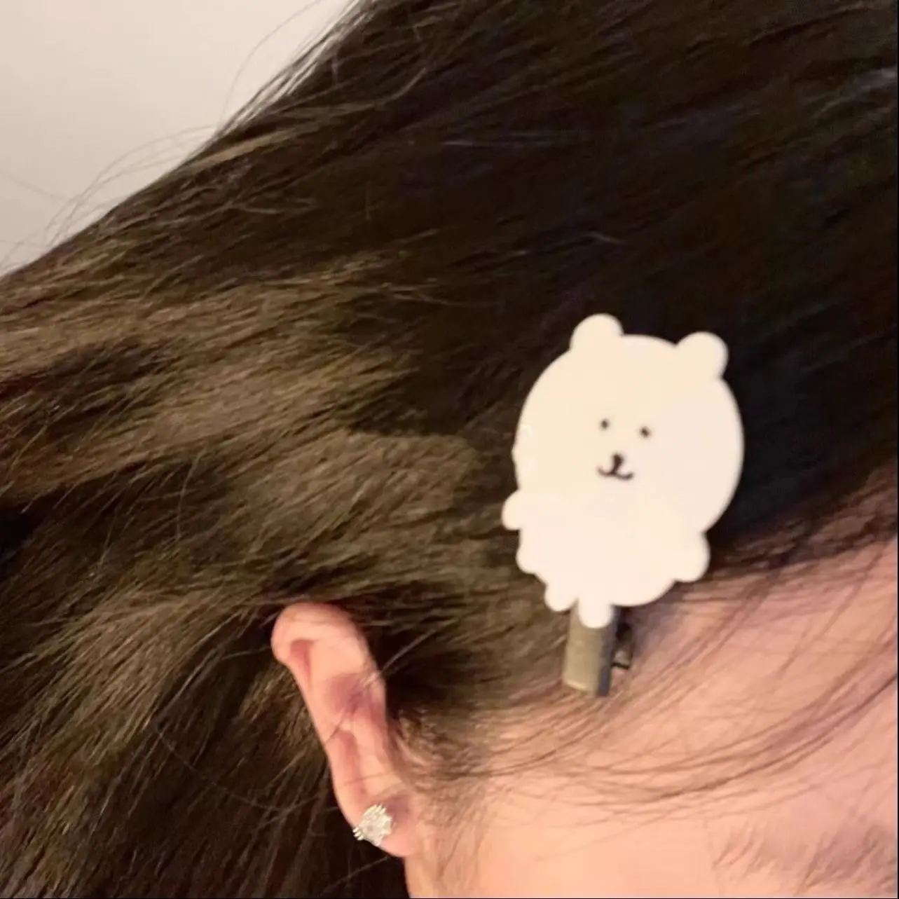 Girly Heart Cute Self-Deprecating Bear Cosmetic Clip Duckbill Clip Cute Seamless Bangs Clip Hair Accessory 2024