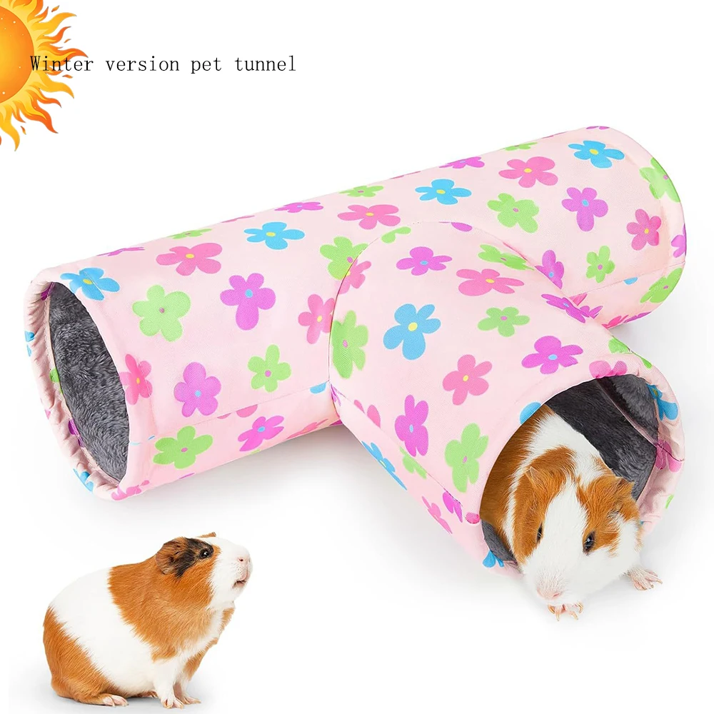Meerschweinchen-Tunnel 3-Wege Waschbarer Unterschlupf Faltbarer Kaninchen-Tunnel Meerschweinchen-Spielzeug für Hasen Hamster Frettchen Meerschweinchen-Zubehör – Detail 11