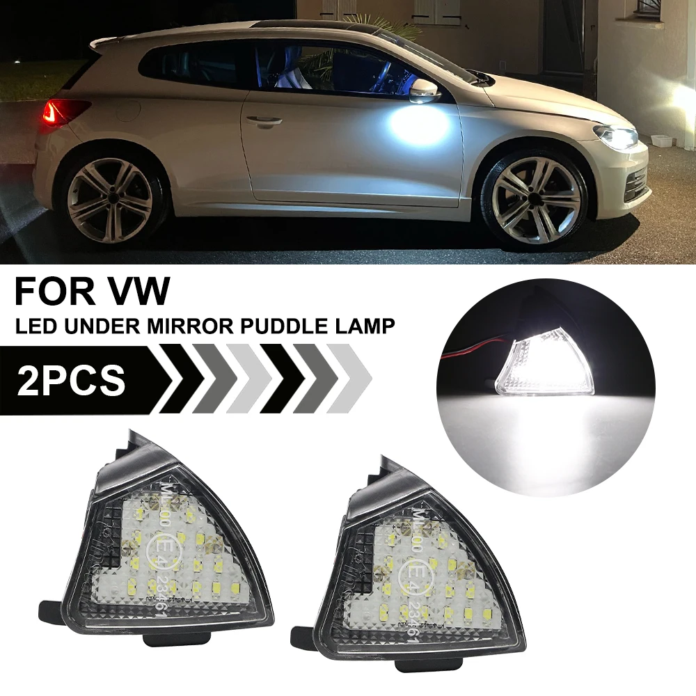 

2PCS LED Under Mirrors Light For Passat B6 Golf 5 6 PLUS GTI Variant Jetta 3 Sharan High Brightness 12V Side Mirror Puddle Lamps